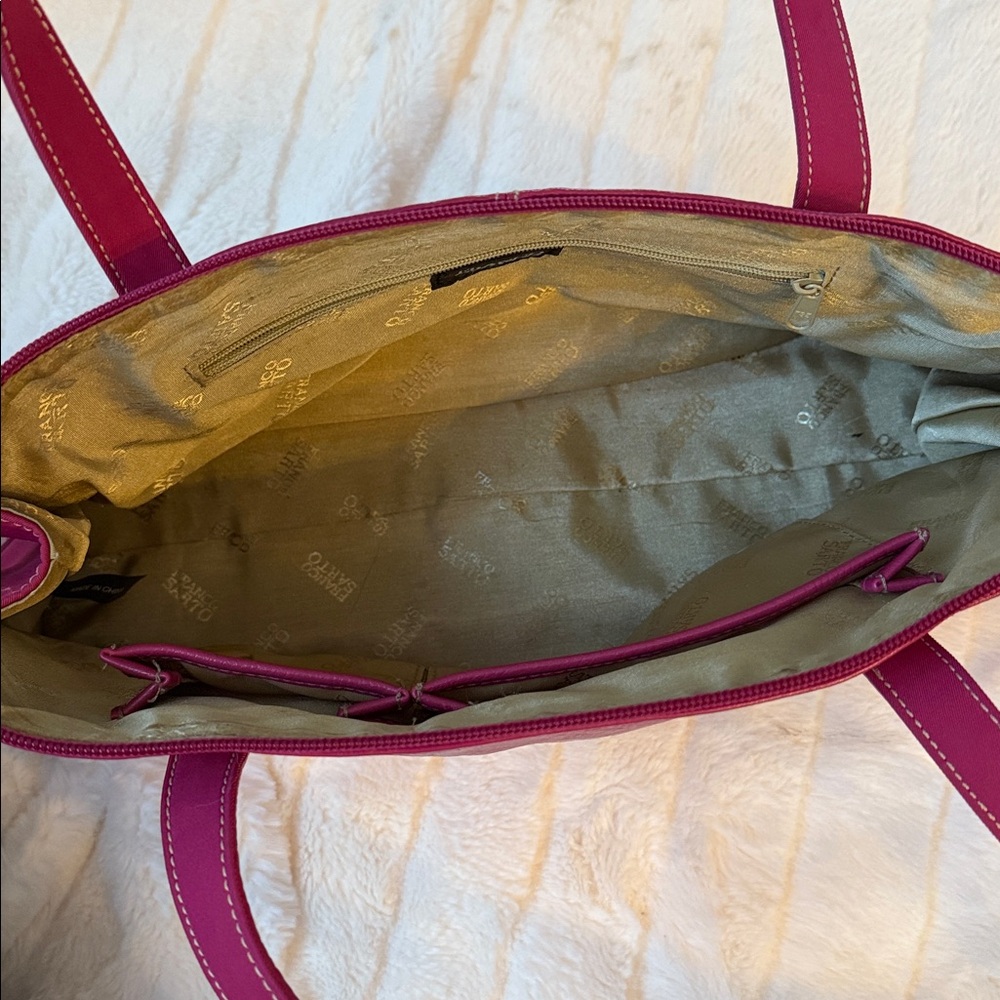 Pink Leather Shoulder Bag with Buckles - Picture 5 of 14